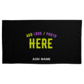 カスタマイズスタイリッシュ可能なモダン黒の検証済みブランド 枕カバー (正面左)