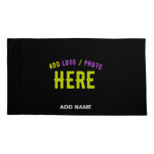 カスタマイズスタイリッシュ可能なモダン黒の検証済みブランド 枕カバー (裏面-左)