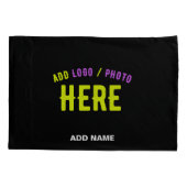 カスタマイズスタイリッシュ可能なモダン黒の検証済みブランド 枕カバー (裏面-左)