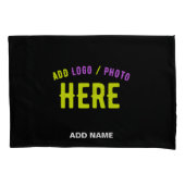 カスタマイズスタイリッシュ可能なモダン黒の検証済みブランド 枕カバー (正面左)