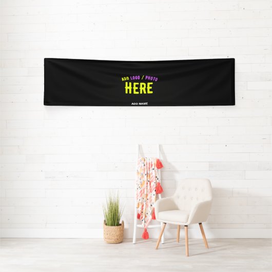 カスタマイズスタイリッシュ可能なモダン黒の検証済みブランド 横断幕 (インサイチュ)