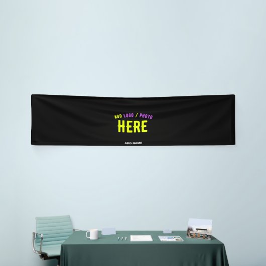 カスタマイズスタイリッシュ可能なモダン黒の検証済みブランド 横断幕 (トレードショー)