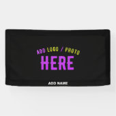 カスタマイズスタイリッシュ可能なモダン黒の検証済みブランド 横断幕 (横)