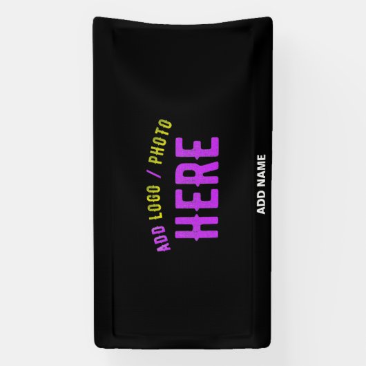 カスタマイズスタイリッシュ可能なモダン黒の検証済みブランド 横断幕 (縦)