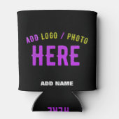 カスタマイズスタイリッシュ可能なモダン黒の検証済みブランド 缶クーラー (裏面)