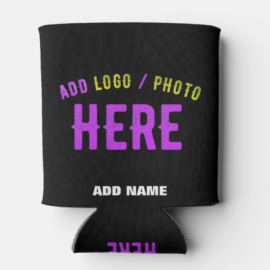 カスタマイズスタイリッシュ可能なモダン黒の検証済みブランド 缶クーラー (裏面)