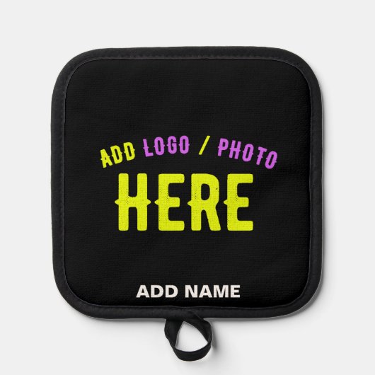 カスタマイズスタイリッシュ可能なモダン黒の検証済みブランド 鍋敷き (正面)