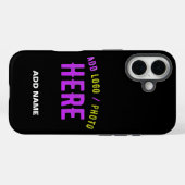 カスタマイズスタイリッシュ可能なモダン黒の検証済みブランド Case-Mate iPhoneケース (裏面 (横))