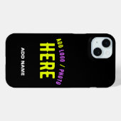 カスタマイズスタイリッシュ可能なモダン黒の検証済みブランド Case-Mate iPhoneケース (裏面 (横))