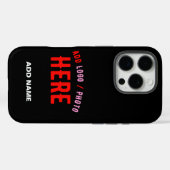 カスタマイズスタイリッシュ可能なモダン黒の検証済みブランド Case-Mate iPhoneケース (裏面 (横))