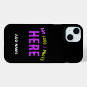 カスタマイズスタイリッシュ可能なモダン黒の検証済みブランド Case-Mate iPhoneケース (裏面 (横))