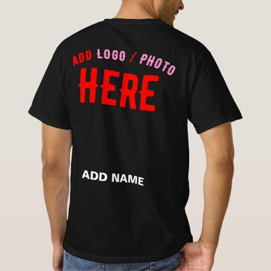 カスタマイズスタイリッシュ可能なモダン黒の検証済みブランド Tシャツ (裏面)