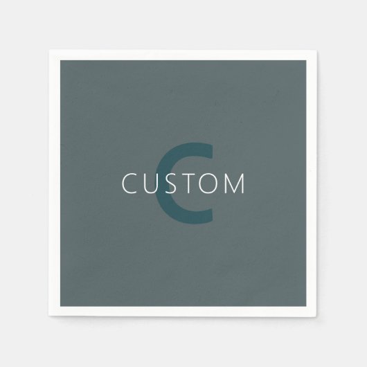 カスタマイズスタイリッシュ可能なモノグラムテンプレート スタンダードカクテルナプキン (正面)