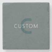 カスタマイズスタイリッシュ可能なモノグラムテンプレート ストーンコースター (正面)