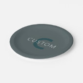 カスタマイズスタイリッシュ可能なモノグラムテンプレート ペーパープレート (アングル)