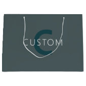 カスタマイズスタイリッシュ可能なモノグラムテンプレート ラージペーパーバッグ (正面)