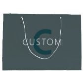 カスタマイズスタイリッシュ可能なモノグラムテンプレート ラージペーパーバッグ (裏面)