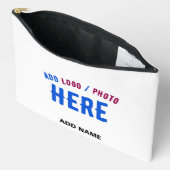 カスタマイズスタイリッシュ可能な白モダン検証済みブランド アクセサリーポーチ (見開き)