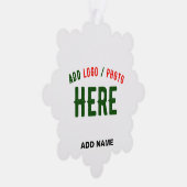 カスタマイズスタイリッシュ可能な白モダン検証済みブランド オーナメントカード (右)