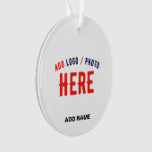 カスタマイズスタイリッシュ可能な白モダン検証済みブランド オーナメント (正面)