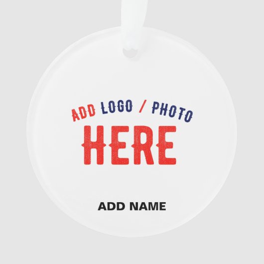 カスタマイズスタイリッシュ可能な白モダン検証済みブランド オーナメント (正面)