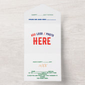 カスタマイズスタイリッシュ可能な白モダン検証済みブランド オールインワン招待状 (内側)