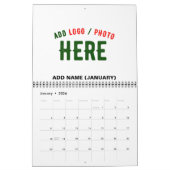 カスタマイズスタイリッシュ可能な白モダン検証済みブランド カレンダー (1月 2026)