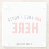 カスタマイズスタイリッシュ可能な白モダン検証済みブランド ガラスコースター (裏面)