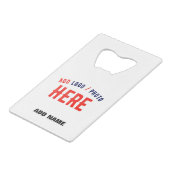 カスタマイズスタイリッシュ可能な白モダン検証済みブランド クレジットカード栓抜き (正面アングル)