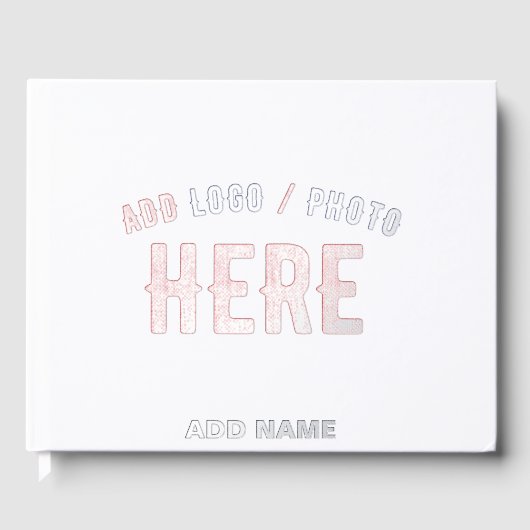 カスタマイズスタイリッシュ可能な白モダン検証済みブランド ゲストブック (正面)