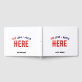 カスタマイズスタイリッシュ可能な白モダン検証済みブランド ゲストブック (全面)