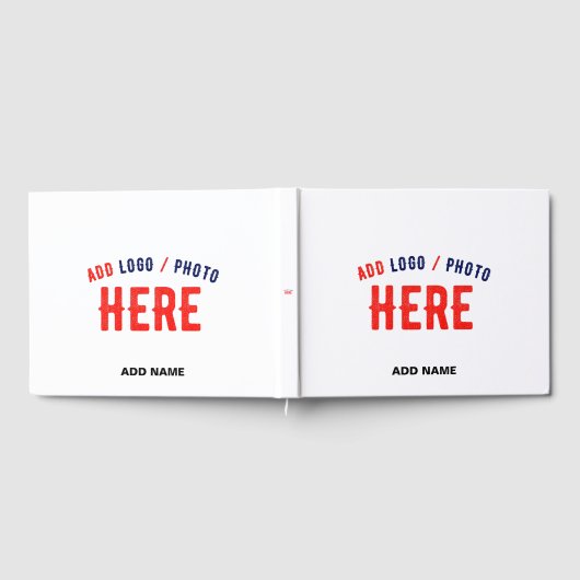 カスタマイズスタイリッシュ可能な白モダン検証済みブランド ゲストブック (全面)