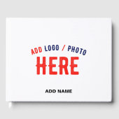 カスタマイズスタイリッシュ可能な白モダン検証済みブランド ゲストブック (正面)