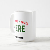 カスタマイズスタイリッシュ可能な白モダン検証済みブランド コーヒーマグカップ (正面左)