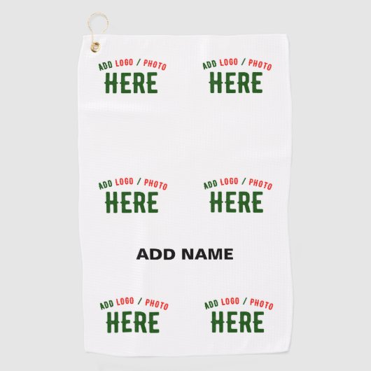 カスタマイズスタイリッシュ可能な白モダン検証済みブランド ゴルフタオル (正面)