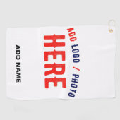 カスタマイズスタイリッシュ可能な白モダン検証済みブランド ゴルフタオル (横)