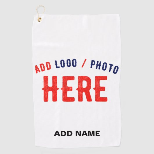 カスタマイズスタイリッシュ可能な白モダン検証済みブランド ゴルフタオル (正面)