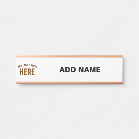 カスタマイズスタイリッシュ可能な白モダン検証済みブランド サインプレート (正面)
