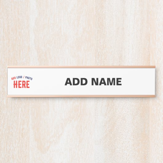 カスタマイズスタイリッシュ可能な白モダン検証済みブランド サインプレート (正面)