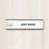 カスタマイズスタイリッシュ可能な白モダン検証済みブランド サインプレート (正面)