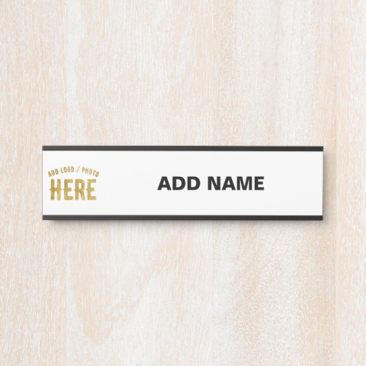 カスタマイズスタイリッシュ可能な白モダン検証済みブランド サインプレート (正面)
