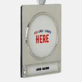 カスタマイズスタイリッシュ可能な白モダン検証済みブランド シルバープレートバナーオーナメント (右)