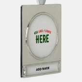 カスタマイズスタイリッシュ可能な白モダン検証済みブランド シルバープレートバナーオーナメント (右)