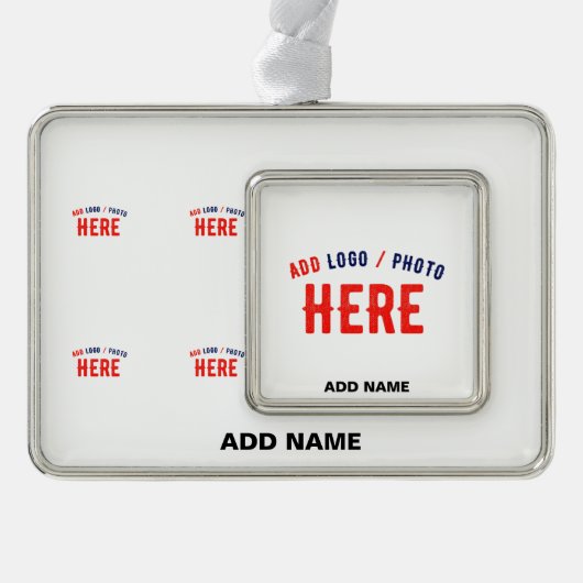 カスタマイズスタイリッシュ可能な白モダン検証済みブランド シルバープレートフレームオーナメント (正面)