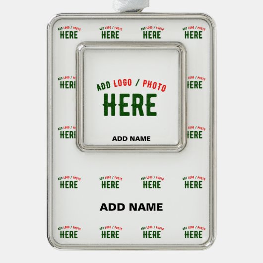 カスタマイズスタイリッシュ可能な白モダン検証済みブランド シルバープレートフレームオーナメント (正面)