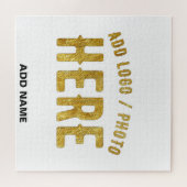 カスタマイズスタイリッシュ可能な白モダン検証済みブランド ジグソーパズル (横)