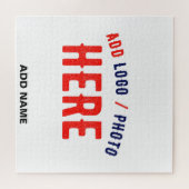 カスタマイズスタイリッシュ可能な白モダン検証済みブランド ジグソーパズル (横)