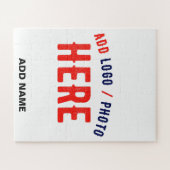 カスタマイズスタイリッシュ可能な白モダン検証済みブランド ジグソーパズル (横)