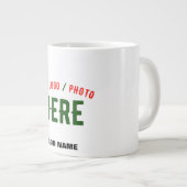 カスタマイズスタイリッシュ可能な白モダン検証済みブランド ジャンボコーヒーマグカップ (正面右)