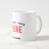 カスタマイズスタイリッシュ可能な白モダン検証済みブランド ジャンボコーヒーマグカップ (正面右)